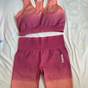 Gymshark Vibrant Pink and Orange Ombre Set